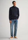 Gant Classic Half Zip Sweater, Evening Blue