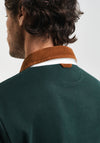 Gant Cord Collar Heavy Rugger Polo Shirt, Tartan Green