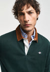 Gant Cord Collar Heavy Rugger Polo Shirt, Tartan Green