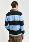 Gant Multistripe Heavy Rugger Polo Shirt, Clear Sky