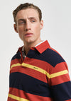 Gant Multistripe Heavy Rugger Polo Shirt, Iron Red