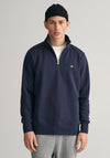 Gant Sheild Half Zip Sweatshirt, Evening Blue