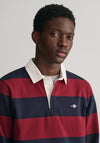 Gant Sheild Heavy Rugger Barstripe Polo Shirt, Plumped Red