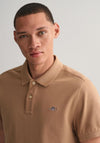 Gant Shield Pique Polo Shirt, Warm Khaki