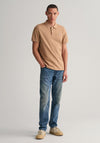 Gant Shield Pique Polo Shirt, Warm Khaki