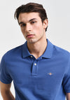 Gant Shield Pique Polo Shirt, Vintage Blue