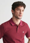 Gant Shield Pique Polo Shirt, Wine Red