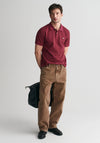 Gant Shield Pique Polo Shirt, Wine Red