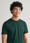 Gant Shield Crew Neck T-Shirt, Tartan Green