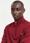 Gant Superfine Lambswool Half Zip Sweater, Wine