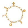 ChloBo Soul Compass Multi Charm Link Chain Bracelet, Gold