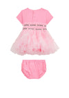 Guess Baby Girl Tulle Tee Dress and Pant Set, Pink