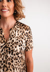 Gerry Weber Leopard Print Short Sleeve Blouse, Brown