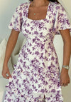 Girl in Mind Sicily Floral Midi Dress, Purple & White