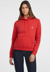 Guess Womens Mini Patch Logo Hoodie, Red