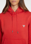 Guess Womens Mini Patch Logo Hoodie, Red