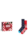 Happy Socks Wine 2 Pack Socks Gift Set, Red & Navy