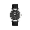 Hugo Boss Men’s Principle Black Leather Strap Watch, Silver