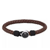 Hugo Boss Mens Braided Leather Bracelet, Brown