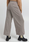 ICHI Kate High Rise Wide Leg Check Trouser, Nomad