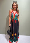 The Serafina Collection Tropical Print Maxi Dress, Black Multi