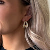 Absolute Chunky CZ Half Hoop Earrings, Gold