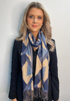 Serafina Collection Sparkly Geo Print Scarf, Navy