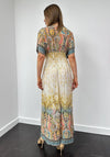 Serafina Collection One Size Paisley Maxi Dress, Gold