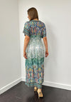 Serafina Collection One Size Paisley Maxi Dress, Teal