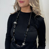 Serafina Collection Long Statement Necklace, Black & Gold