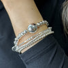 Absolute Set of 4 Noodle Beaded Stacking Bracelets, Silver