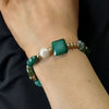 Absolute Emerald & Pearl Beaded Bracelet, Gold