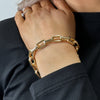 Absolute Squared Link Chain Bracelet, Gold