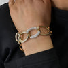 Absolute CZ Oval Link Chain Bracelet, Gold