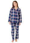 Indigo Sky Brushed Cotton Check Pyjama Set, Navy