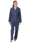 Indigo Sky Brushed Cotton Dachshund Print Pyjama Set, Navy