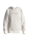 Guess Older Girl Oversized Print Hoodie, Beige