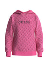 Guess Older Girl Oversized Print Hoodie, Pink