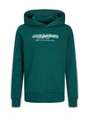 Jack & Jones Boys Alvis Long Sleeve Hoodie, Deep Teal