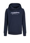 Jack & Jones Boys Alvis Long Sleeve Hoodie, Navy Blazer