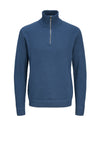 Jack & Jones Christer Quarter Zip Jumper, Blue