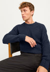 Jack & Jones Crew Neck Knit Jumper, Navy Blazer