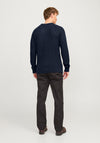 Jack & Jones Crew Neck Knit Jumper, Navy Blazer