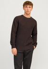 Jack & Jones Crew Neck Knit Jumper, Mulch Brown