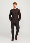 Jack & Jones Crew Neck Knit Jumper, Mulch Brown