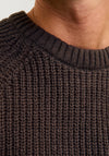 Jack & Jones Crew Neck Knit Jumper, Mulch Brown