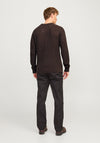 Jack & Jones Crew Neck Knit Jumper, Mulch Brown