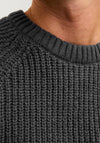 Jack & Jones Crew Neck Knit Jumper, Dark Grey