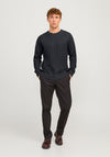 Jack & Jones Crew Neck Knit Jumper, Dark Grey