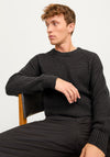 Jack & Jones Crew Neck Knit Jumper, Dark Grey